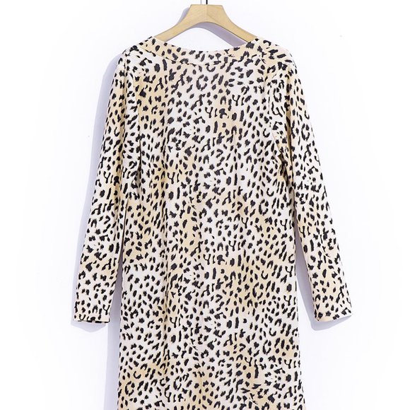 LEOPARD PRINT LONG CARDIGAN - Picture 7 of 14